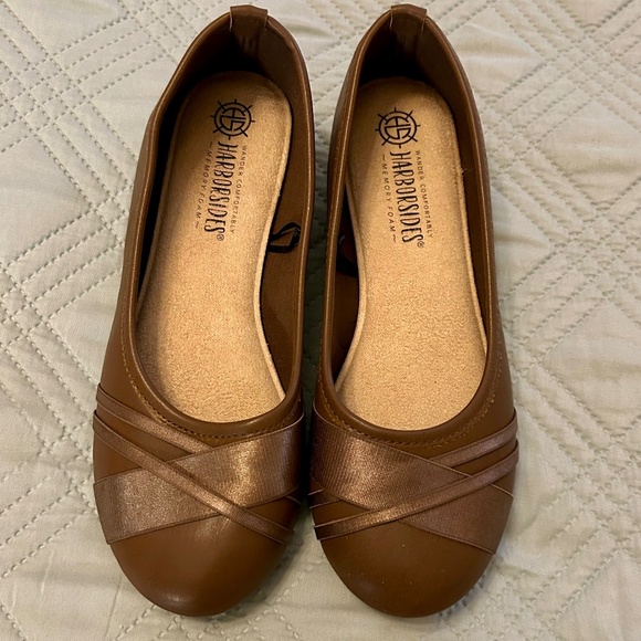 HARBORSIDES Dark Brown Flats, NEVER WORN, Size 7 Women’s (Fits like size 6.5) - Picture 1 of 4